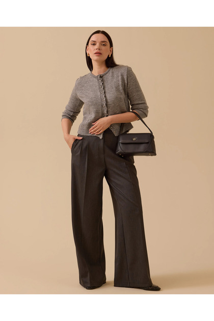 Taylor Çift Pile Geniş Paça Pantolon