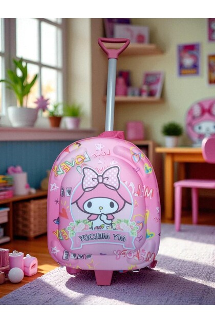Kindergarten Nursery Children's Suitcase Backpack with Rickshaw and Wheels