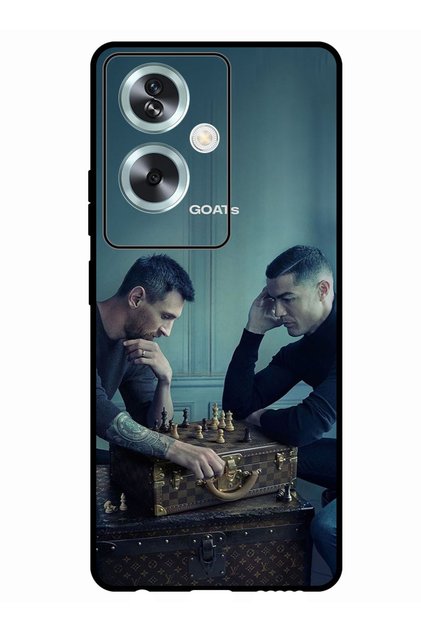 Protective Case Anti Scratch Shock Proof Bumper Cover For Oppo A79 5G Messi & Ronaldo Chess