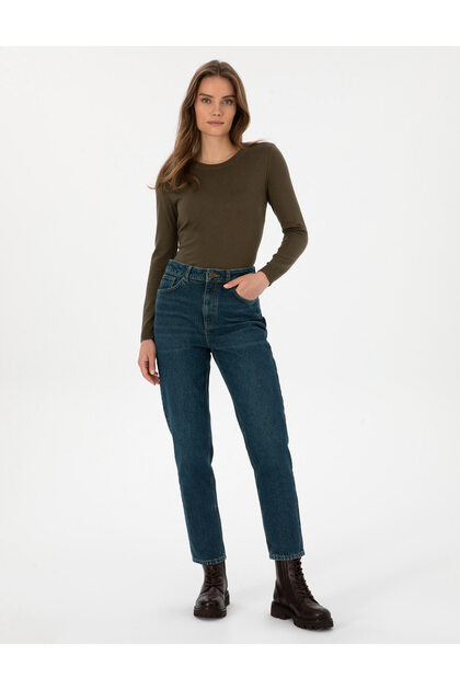 Mom High Waist Dark Indigo Jeans 50308396-Vr089