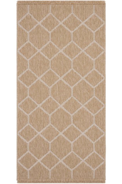 Mocha Bej Silinebilir Mutfak Halısı Modern Leke Tutmayan Jüt Hasır Görünümlü Bohem İnce Sisal Kilim