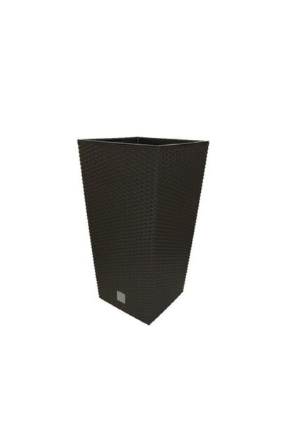 Ghiveci de flori din ratan Rato 225, capacitate 8/16,3 l, negru
