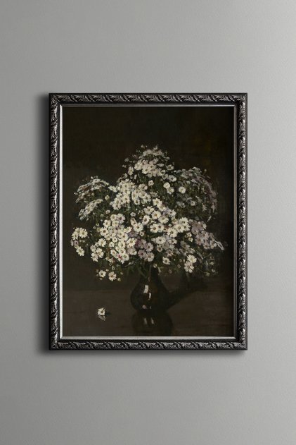 Daisies in a Vase - Vintage Patterned Frame