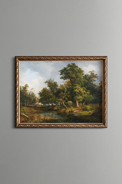Forest Landscape - Vintage Patterned Frame