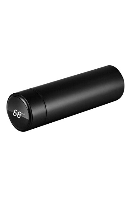 Intelligent Temperature Measuring LED Touch Display Flask Black
