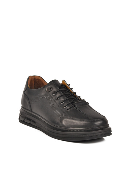 Black-Yellow Genuine Leather Gel Sole Men's Casual Shoes 820 m