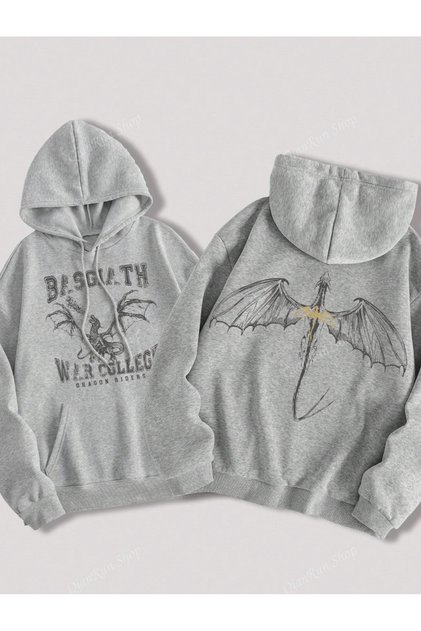 Unisex Men/Women Colorful Basgiath Custom Printed Cotton Oversize Hooded Sweatshirt