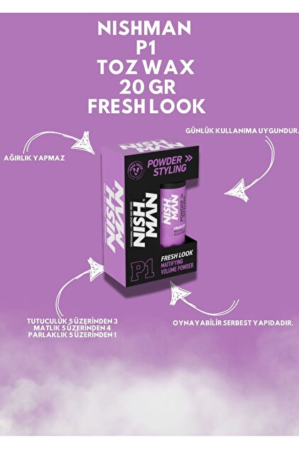 NISHMAN Saç Şekillendirici Toz Wax P1 Fresh Look / Oynanabilir