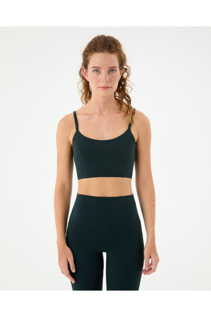 Basic Motion Fitness Bra with Oilcloth Chest Pads, Flat and Cross Straps