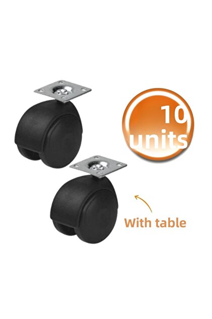 Hts Table Wheel Plastic Large Cap 50 Load. 65 Set of 10