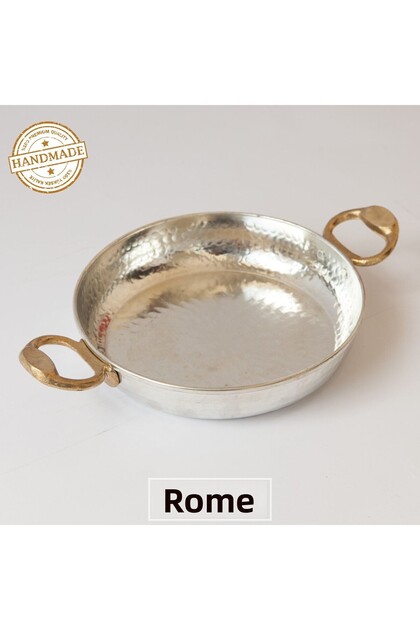 20 cm Handmade Inside and Outside Tinned 1St Grade Flat Copper Pan Sahan Hollow Out Milking Egg Omelet Menemen