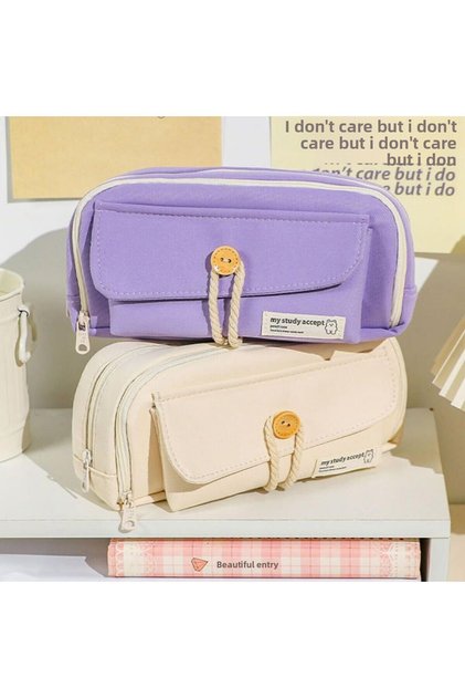 My Study Accept Large Capacity Soft Pencil Case Purple