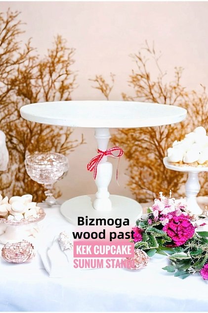 Cake Presentation Plate Serving Stand Wooden Birthday Cake Cupcake Stand