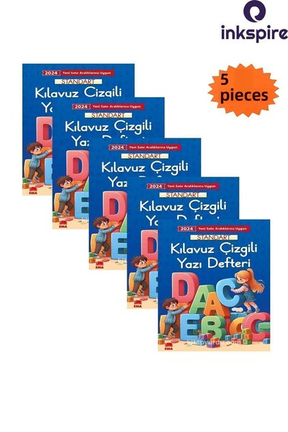 5 Pcs New Curriculum Beautiful Writing Pad A4 19X27 cm 24 Sheets Standard Guide Lined Writing Pad