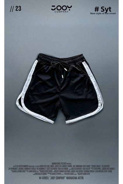 Black Basketball Training Stripe Detailed Athlete Men's Shorts