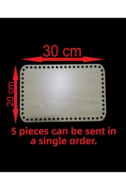 Wooden Cream 30X20 cm 5 Pcs Bamboo Tray Mesh Plate Supla Perforated Coaster Crochet Base Craft Basket Base
