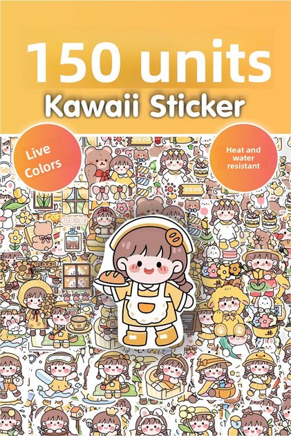Yellow 150 Pieces Anime Stickers Set - Pen, Laptop Notebook Water Bottle Sticker