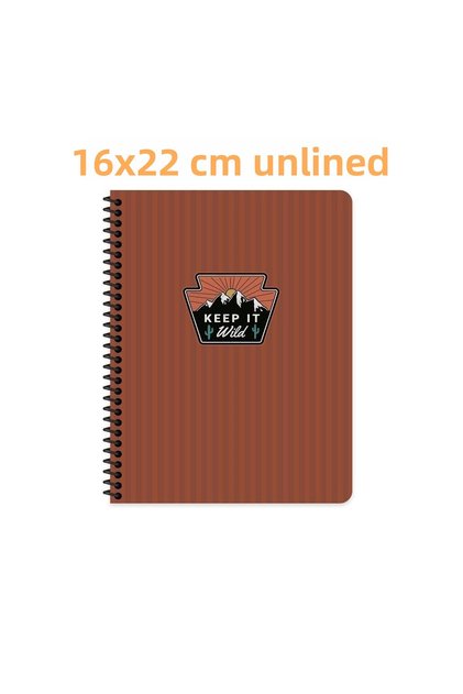 16x22 cm Unlined 80 Sheets Outdoor Cardboard Cover Wire Notebook
