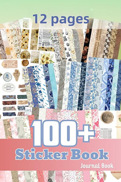 Vintage Sticker Set, 120 Large Size Labels, Sticker Book, Sticker Book, Bullet Journal, Diary