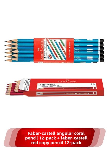 12-Pack of Coral Pencils & 12-Pack of Red Copy Pencils 2-Pack of Pencil Set