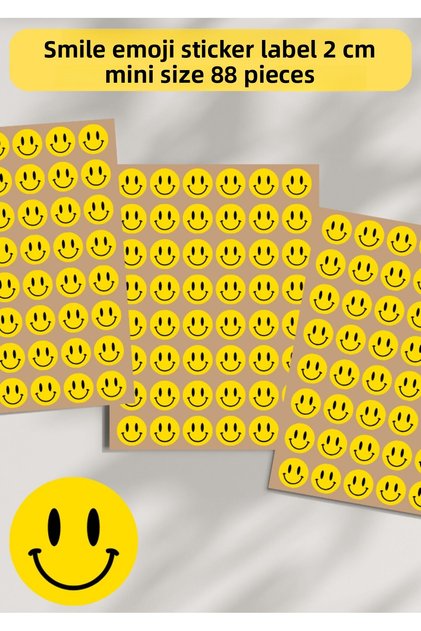 88 Smile Emoji Stickers - Size 2 cm