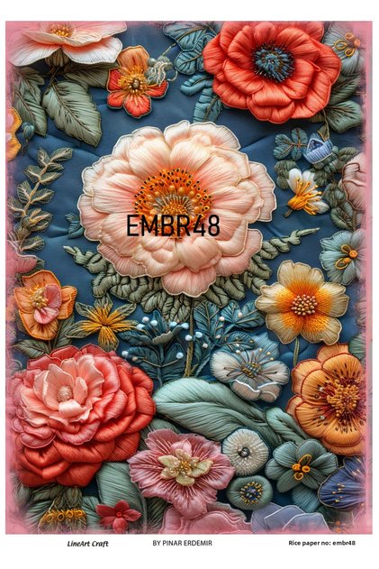 Lineart Rice Decopage Paper La-Embr48