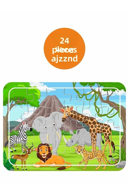 Cute Animals 24 Piece Wooden Puzzle