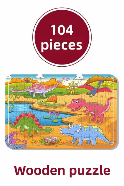 Cute Dinosaurs A3 104 Piece Puzzle, Toy, Jigsaw
