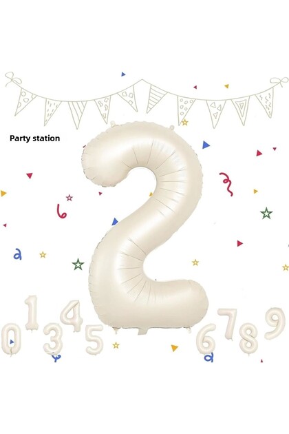 2 Number Foil Balloon Cream Color Number Balloon Age Balloon 76 Cm Number Balloon Flying Balloon Helium Balloon