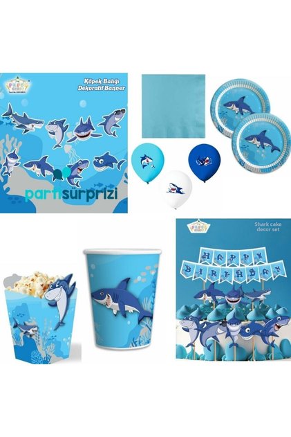 Shark Theme Party Set for 8