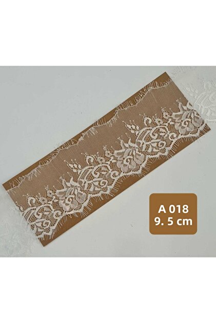 Bearded Lace (code - A018) Width 9.5 cm Length 3 Meters Black - Ecru