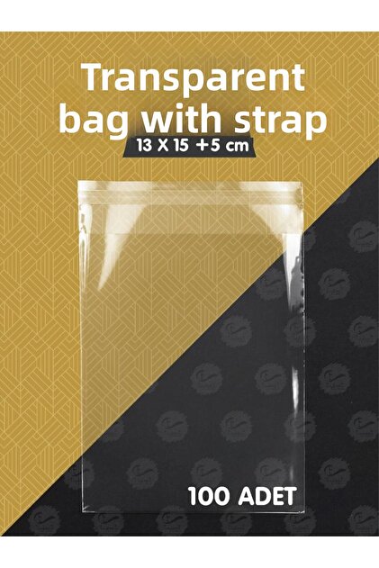 Transparent Bag with Tape (13X15 5cm) 100 Pieces Shiny Gelatin Package Gift Bag -T955