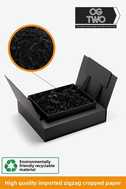 Premium Zig Zag Crinkled Paper Gift Box Filler for Decoration Crinkle Paper 50 Gr Black