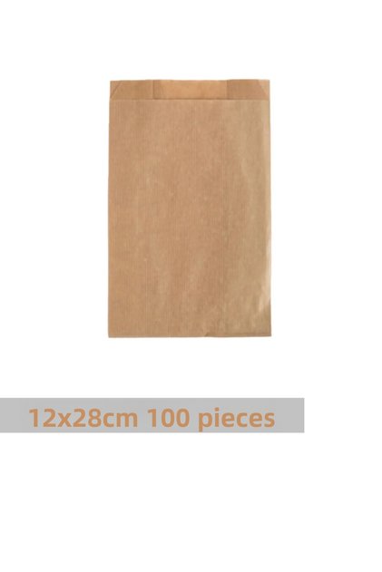 Kraft Closed Paper Bag 12x28cm 100 Pieces Side Gusseted Packaging Paper Gift Wrapping Kraft Packaging