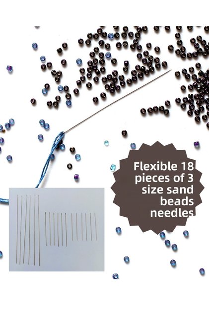 18Pcs Sand Bead Needle Set Flexible Soft Needle for Miyuki Peyote ,Brick Technique and Loom