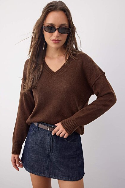 Trendyolmilla Wardrobe Essentials Kahverengi Yünlü Premium