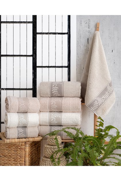 Buldan Üretim Dowry Luxury Jacquard Luna 4 قطع منشفة يد/وجه I 50x90