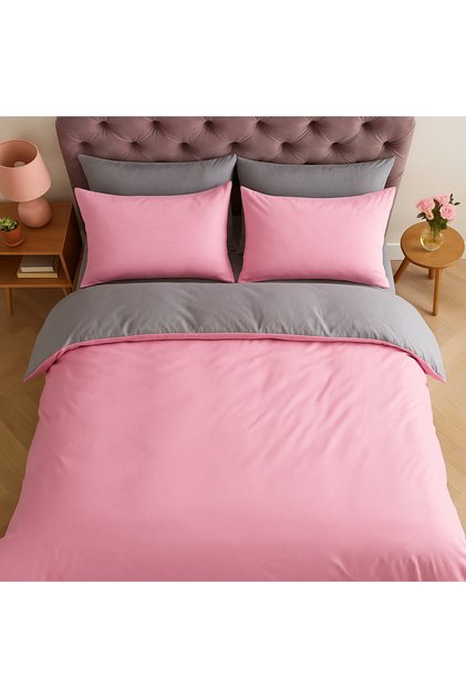 Gül Kurusu Çift Kişilik Çift Tarflı Nevresim Seti pinkcastlesers