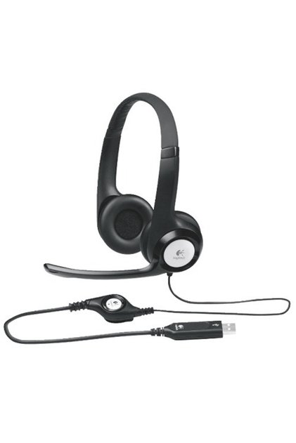 H390 USB Noise Cancelling Headset with Microphone - Black.