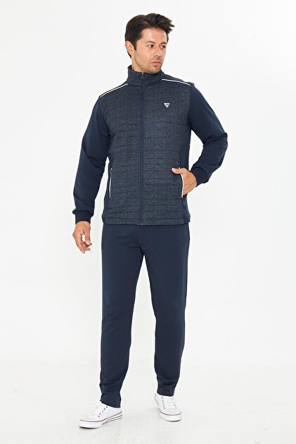 Men's Full-Zip Tracksuit Set Navy Blue 5753-L