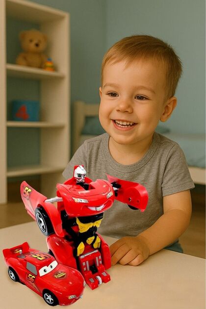 Şimşek Mcqueen Robota Dönüşen Araba Transformers Çek Bırak