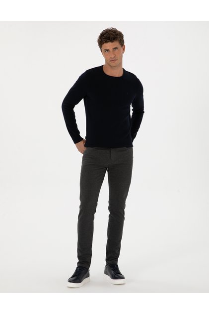 Antrasit Slim Fit Kanvas Pantolon 50310857-VR006