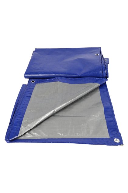 Prelată impermeabilă, 2x2m, densitate 140g/m, inele de fixare, albastru/gri