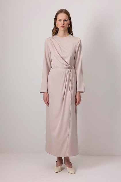Draped Satin Dress