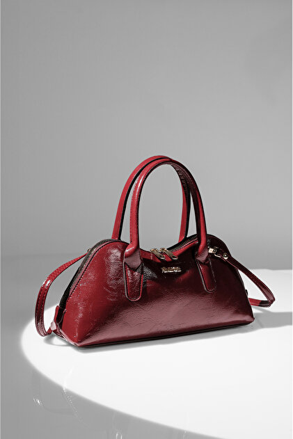Women's Burgundy Hand and Shoulder Bag