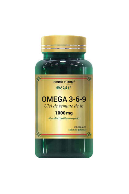 Omega 3-6-9 Ulei Seminte de In 1000mg, 30 Capsule, Cosmo Pharm