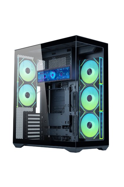كيس أتاك AK06 ATX Full Tower ATX مع 5 مراوح 140 مم وشاشة 8.8 بوصة - أسود