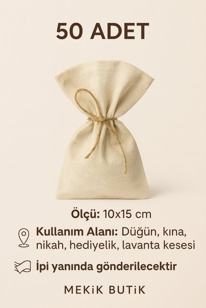 50Pcs 10X15Pcs Natural Linen Multi-Purpose Cloth Pouch - Lavender Pouch - Soap Pouch - Cloth Pouch