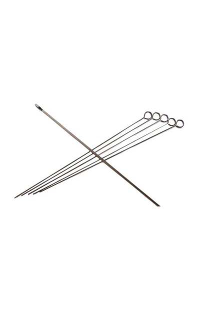 6-Piece Stainless Steel BBQ Skewer Set Silver 12inch
