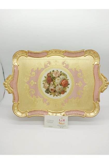 L&M Italian Tira Light Pink Wooden Tray